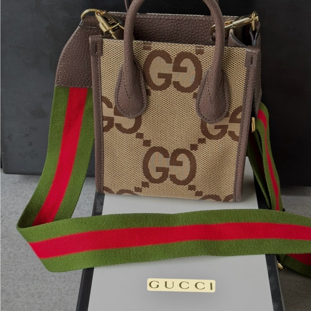 Gucci Vertical Tote Jumbo GG Canvas Mini crossbody bag
